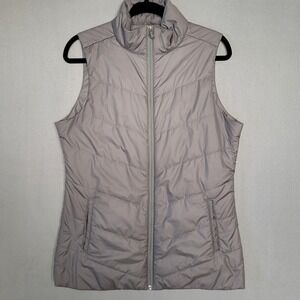 Cabela's Womens Gray Puffer Vest Sleeveless Quilted Lightweight Outdoor Medium